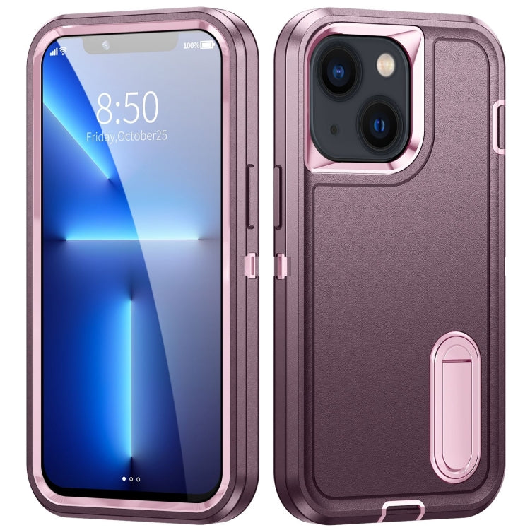 3 in 1 Rugged Holder Phone Case, For iPhone 14, For iPhone 14 Plus, For iPhone 14 Pro, For iPhone 14 Pro Max