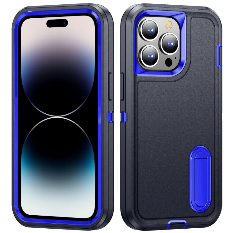 3 in 1 Rugged Holder Phone Case, For iPhone 14, For iPhone 14 Plus, For iPhone 14 Pro, For iPhone 14 Pro Max