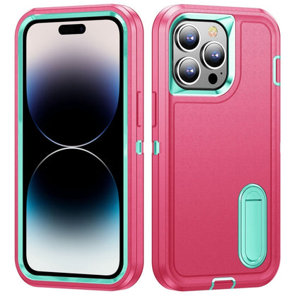 3 in 1 Rugged Holder Phone Case, For iPhone 14, For iPhone 14 Plus, For iPhone 14 Pro, For iPhone 14 Pro Max