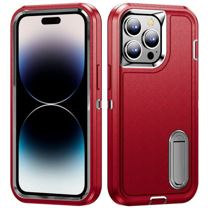3 in 1 Rugged Holder Phone Case, For iPhone 14, For iPhone 14 Plus, For iPhone 14 Pro, For iPhone 14 Pro Max