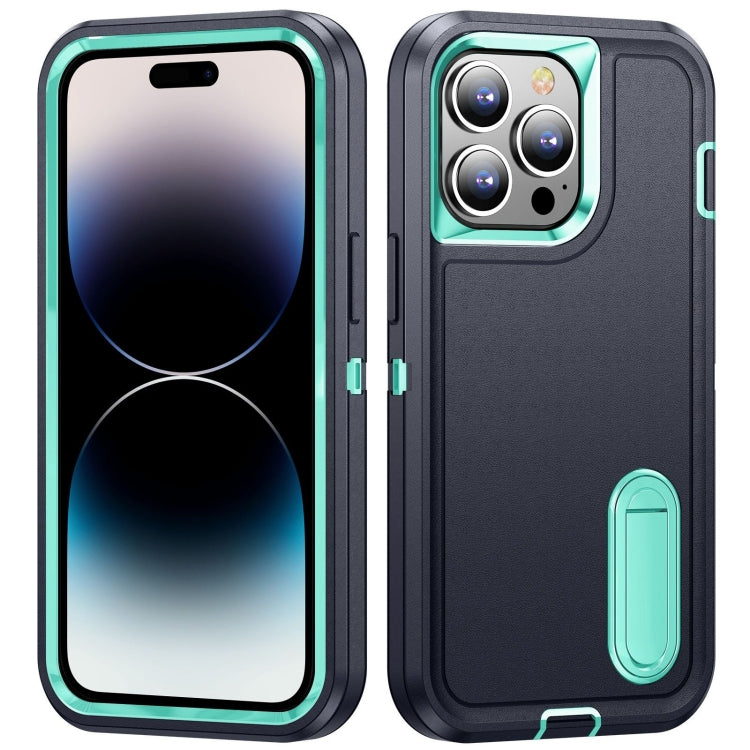 3 in 1 Rugged Holder Phone Case, For iPhone 14, For iPhone 14 Plus, For iPhone 14 Pro, For iPhone 14 Pro Max
