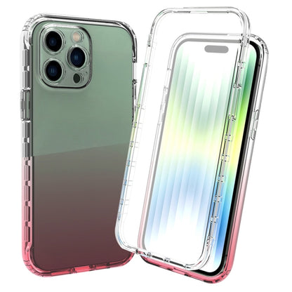 جراب هاتف شفاف متدرج مقاوم للصدمات بالكامل، مناسب لأجهزة iPhone 14 وiPhone 14 Pro وiPhone 14 Plus وiPhone 14 Pro Max