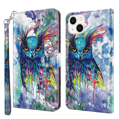 3D Painting Pattern Flip Leather Phone Case, For iPhone 14, For iPhone 14 Plus, For iPhone 14 Pro, For iPhone 14 Pro Max