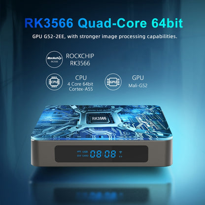 X96 X6 8K Smart TV BOX Android 11.0 Media Player, RK3566 Quad Core ARM Cortex A55, RAM: 8GB, ROM: 128GB