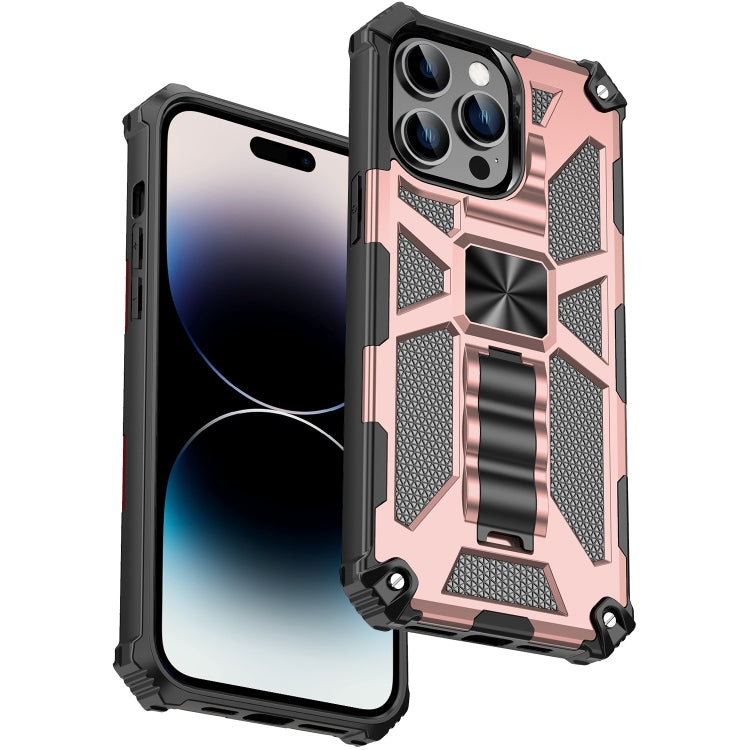 جراب هاتف مغناطيسي مقاوم للصدمات من ارمور مصنوع من مادة TPU + PC مع حامل، لهاتف iPhone 14، وiPhone 14 Pro، وiPhone 14 Pro Max، وiPhone 14 Plus