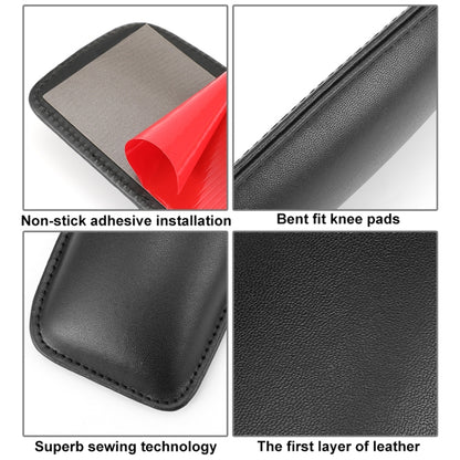 2 PCS Car Non-slip Soft Floor Protector Carpet Floor Mat Knee Bolster, PU Leather, First Layer Cowhide