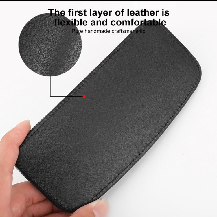 2 PCS Car Non-slip Soft Floor Protector Carpet Floor Mat Knee Bolster, PU Leather, First Layer Cowhide