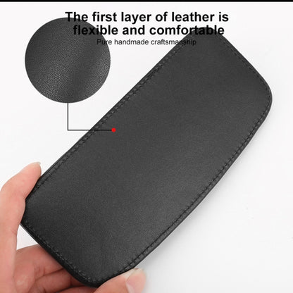 2 PCS Car Non-slip Soft Floor Protector Carpet Floor Mat Knee Bolster, PU Leather, First Layer Cowhide