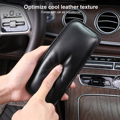 2 PCS Car Non-slip Soft Floor Protector Carpet Floor Mat Knee Bolster, PU Leather, First Layer Cowhide