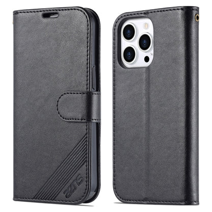جراب جلدي أفقي قابل للطي من AZNS بتصميم جلد الغنم، مناسب لأجهزة iPhone 14 وiPhone 14 Plus وiPhone 14 Pro وiPhone 14 Pro Max