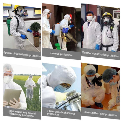Waterproof Disposable SF Non-woven Breathable Film Siamese Isolation Suit Safely Clothes, 185cm / XXXL