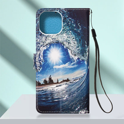 جراب جلدي مسطح مطلي مع حبل وفتحة للبطاقات ومحفظة وحامل، لهاتف iPhone 14، وiPhone 14 Plus، وiPhone 14 Pro، وiPhone 14 Pro Max
