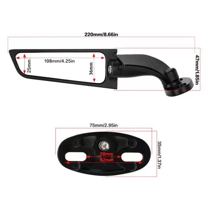 1 Pair Motorcycle Modified Rearview Mirrors Wind Wing Adjustable Rotating Side Mirrors, Adjustable Rotating