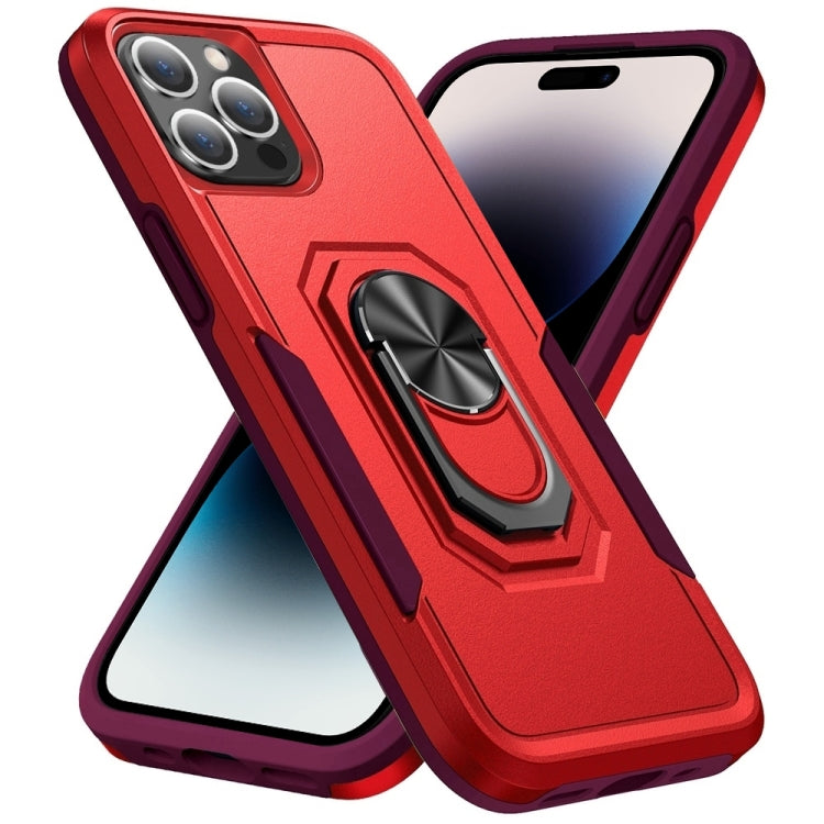 جراب هاتف متين مقاوم للصدمات مع مسند حلقي، مناسب لأجهزة iPhone 14 وiPhone 14 Plus وiPhone 14 Pro وiPhone 14 Pro Max