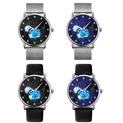 SKMEI 9283 Stainless Steel Buckle Glass Mirror Waterproof Quartz Watch