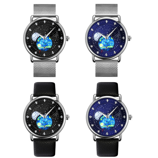 SKMEI 9283 Stainless Steel Buckle Glass Mirror Waterproof Quartz Watch