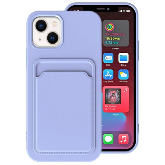 جراب هاتف من مادة TPU + بطانة من الفلانيل مع فتحات للبطاقات، لهاتف iPhone 14 Plus