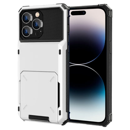 جراب واقٍ متين مقاوم للخدش والصدمات مع فتحة للبطاقات، لهاتف iPhone 14 وiPhone 14 Plus وiPhone 14 Pro