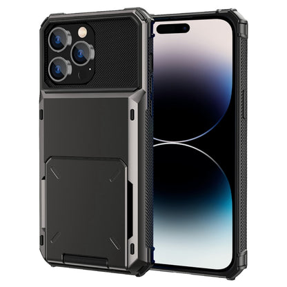 جراب واقٍ متين مقاوم للخدش والصدمات مع فتحة للبطاقات، لهاتف iPhone 14 وiPhone 14 Plus وiPhone 14 Pro