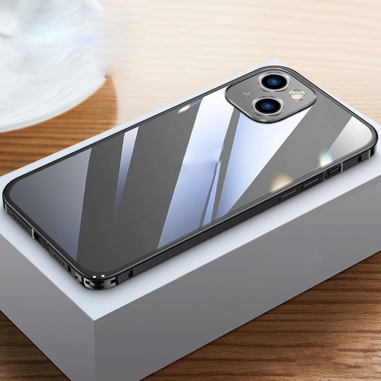 Metal Frame HD Transparent Phone Case, For iPhone 14 Plus, For iPhone 14 Pro, For iPhone 14 Pro Max, For iPhone 14