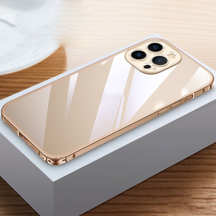 Metal Frame HD Transparent Phone Case, For iPhone 14 Plus, For iPhone 14 Pro, For iPhone 14 Pro Max, For iPhone 14