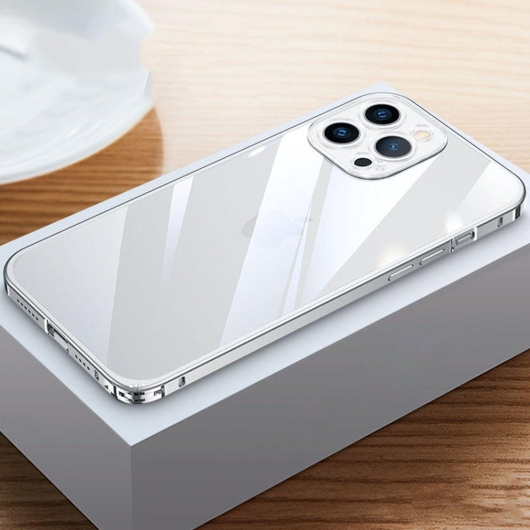 Metal Frame HD Transparent Phone Case, For iPhone 14 Plus, For iPhone 14 Pro, For iPhone 14 Pro Max, For iPhone 14