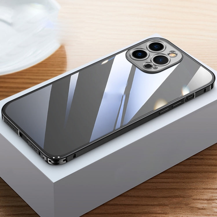 Metal Frame HD Transparent Phone Case, For iPhone 14 Plus, For iPhone 14 Pro, For iPhone 14 Pro Max, For iPhone 14