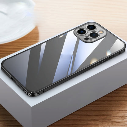 Metal Frame HD Transparent Phone Case, For iPhone 14 Plus, For iPhone 14 Pro, For iPhone 14 Pro Max, For iPhone 14