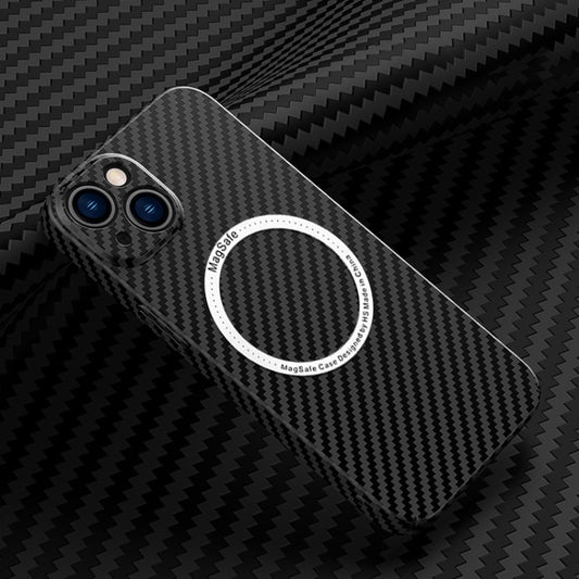 جراب هاتف مغناطيسي من ألياف الكربون، ماج سيف، مناسب لأجهزة iPhone 14، iPhone 14 Plus، iPhone 14 Pro، iPhone 14 Pro Max