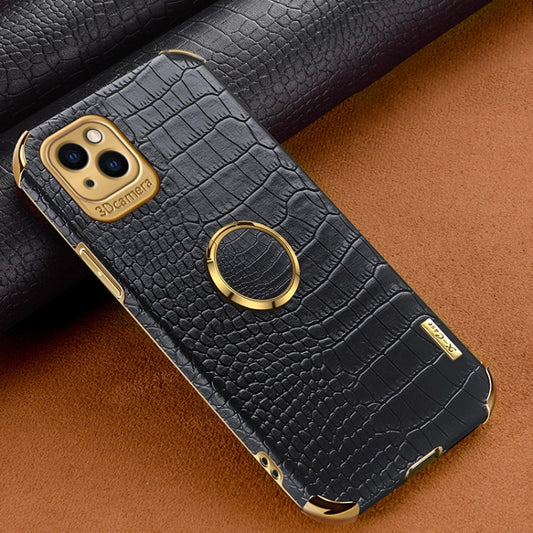6D Electroplating Crocodile Texture Phone Case With Holder, For iPhone 14, For iPhone 14 Max, For iPhone 14 Pro Max, For iPhone 14 Pro
