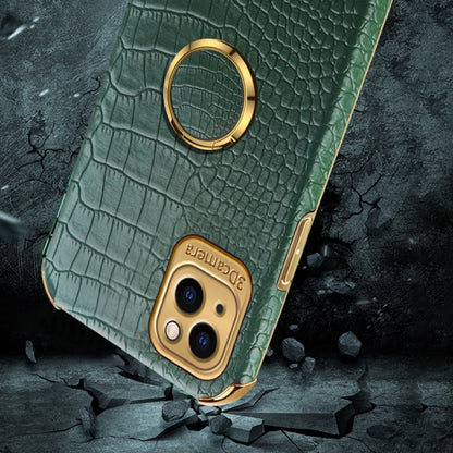 6D Electroplating Crocodile Texture Phone Case With Holder, For iPhone 14, For iPhone 14 Max, For iPhone 14 Pro Max, For iPhone 14 Pro