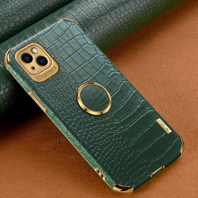 6D Electroplating Crocodile Texture Phone Case With Holder, For iPhone 14, For iPhone 14 Max, For iPhone 14 Pro Max, For iPhone 14 Pro
