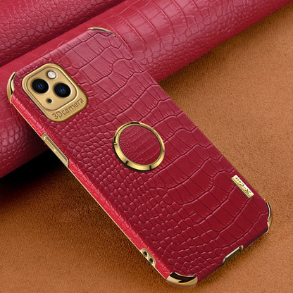 6D Electroplating Crocodile Texture Phone Case With Holder, For iPhone 14, For iPhone 14 Max, For iPhone 14 Pro Max, For iPhone 14 Pro