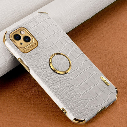 6D Electroplating Crocodile Texture Phone Case With Holder, For iPhone 14, For iPhone 14 Max, For iPhone 14 Pro Max, For iPhone 14 Pro