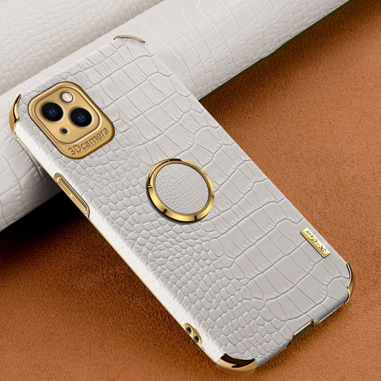 6D Electroplating Crocodile Texture Phone Case With Holder, For iPhone 14, For iPhone 14 Max, For iPhone 14 Pro Max, For iPhone 14 Pro