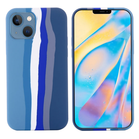 جراب هاتف من السيليكون السائل بألوان قوس قزح، مناسب لأجهزة iPhone 14 وiPhone 14 Plus وiPhone 14 Pro Max وiPhone 14 Pro