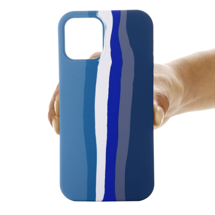 جراب هاتف من السيليكون السائل بألوان قوس قزح، مناسب لأجهزة iPhone 14 وiPhone 14 Plus وiPhone 14 Pro Max وiPhone 14 Pro