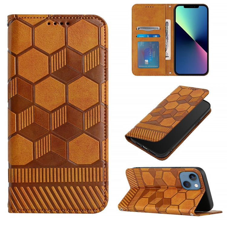 Football Texture Magnetic Leather Flip Phone Case, For iPhone 14, For iPhone 14 Plus, For iPhone 14 Pro, For iPhone 14 Pro Max, For iPhone 13 mini, For iPhone 13, For iPhone 13 Pro, For iPhone 13 Pro Max