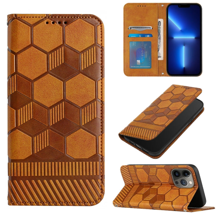 Football Texture Magnetic Leather Flip Phone Case, For iPhone 14, For iPhone 14 Plus, For iPhone 14 Pro, For iPhone 14 Pro Max, For iPhone 13 mini, For iPhone 13, For iPhone 13 Pro, For iPhone 13 Pro Max
