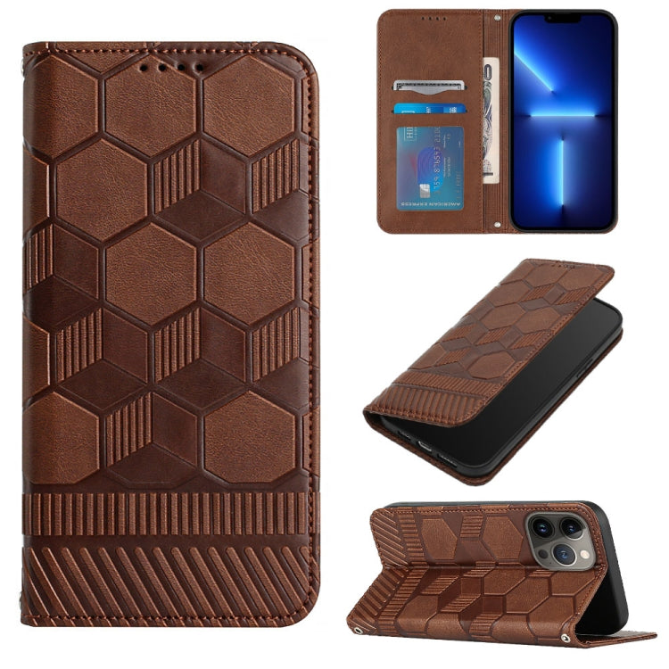 Football Texture Magnetic Leather Flip Phone Case, For iPhone 14, For iPhone 14 Plus, For iPhone 14 Pro, For iPhone 14 Pro Max, For iPhone 13 mini, For iPhone 13, For iPhone 13 Pro, For iPhone 13 Pro Max