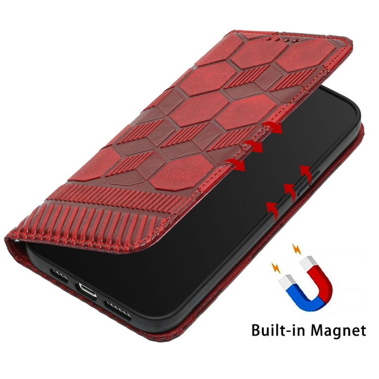 جراب هاتف جلدي مغناطيسي بتصميم كرة قدم، مناسب لأجهزة iPhone 12 mini وiPhone 12 / 12 Pro وiPhone 12 Pro Max وiPhone 11 وiPhone 11 Pro وiPhone 11 Pro Max وiPhone SE 2022 / SE 2020 / 8 / 7