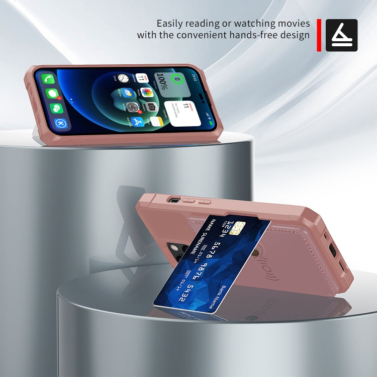 جراب هاتف جلدي بمحفظة مغناطيسية للبطاقات، مناسب لأجهزة iPhone 14 وiPhone 14 Plus وiPhone 14 Pro وiPhone 14 Pro Max
