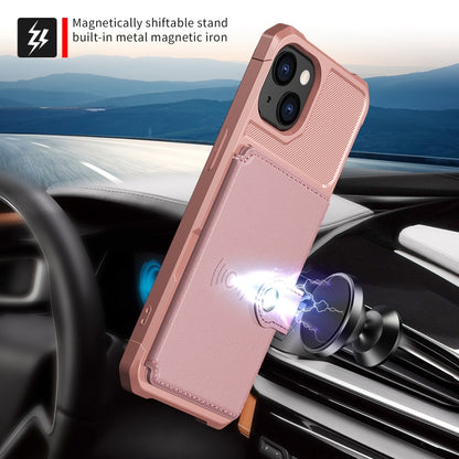 جراب هاتف جلدي بمحفظة مغناطيسية للبطاقات، مناسب لأجهزة iPhone 14 وiPhone 14 Plus وiPhone 14 Pro وiPhone 14 Pro Max