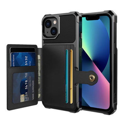 جراب هاتف جلدي بمحفظة مغناطيسية للبطاقات، مناسب لأجهزة iPhone 14 وiPhone 14 Plus وiPhone 14 Pro وiPhone 14 Pro Max