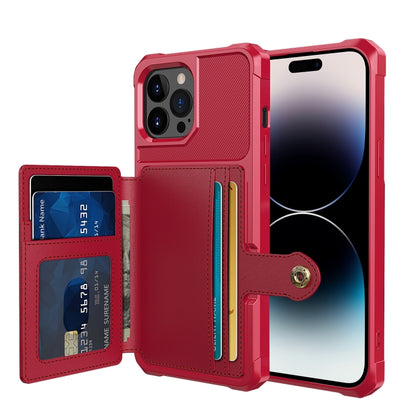 جراب هاتف جلدي بمحفظة مغناطيسية للبطاقات، مناسب لأجهزة iPhone 14 وiPhone 14 Plus وiPhone 14 Pro وiPhone 14 Pro Max