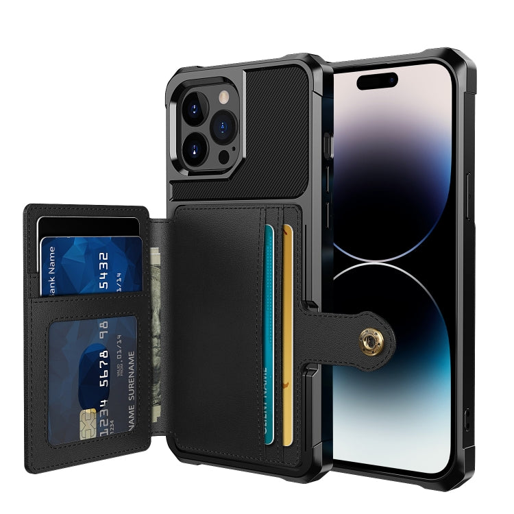 جراب هاتف جلدي بمحفظة مغناطيسية للبطاقات، مناسب لأجهزة iPhone 14 وiPhone 14 Plus وiPhone 14 Pro وiPhone 14 Pro Max