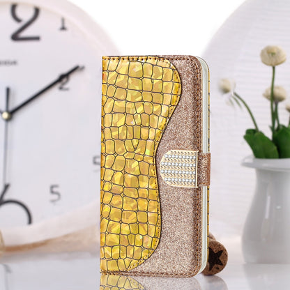 Laser Glitter Powder Matching Crocodile Texture Leather Phone Case, For iPhone 14 Pro Max, For iPhone 14 Pro, For iPhone 14 Max, For iPhone 14