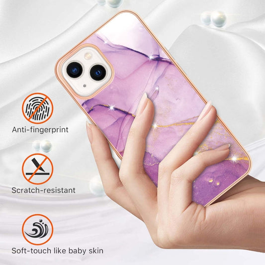جراب هاتف IMD TPU مقاوم للصدمات بنمط رخامي مطلي بالكهرباء، مزدوج الجوانب، مناسب لأجهزة iPhone 14 وiPhone 14 Pro وiPhone 14 Plus وiPhone 14 Pro Max