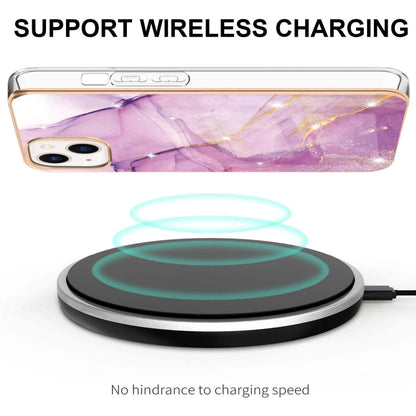 جراب هاتف IMD TPU مقاوم للصدمات بنمط رخامي مطلي بالكهرباء، مزدوج الجوانب، مناسب لأجهزة iPhone 14 وiPhone 14 Pro وiPhone 14 Plus وiPhone 14 Pro Max