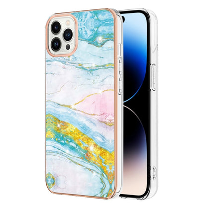 جراب هاتف IMD TPU مقاوم للصدمات بنمط رخامي مطلي بالكهرباء، مزدوج الجوانب، مناسب لأجهزة iPhone 14 وiPhone 14 Pro وiPhone 14 Plus وiPhone 14 Pro Max